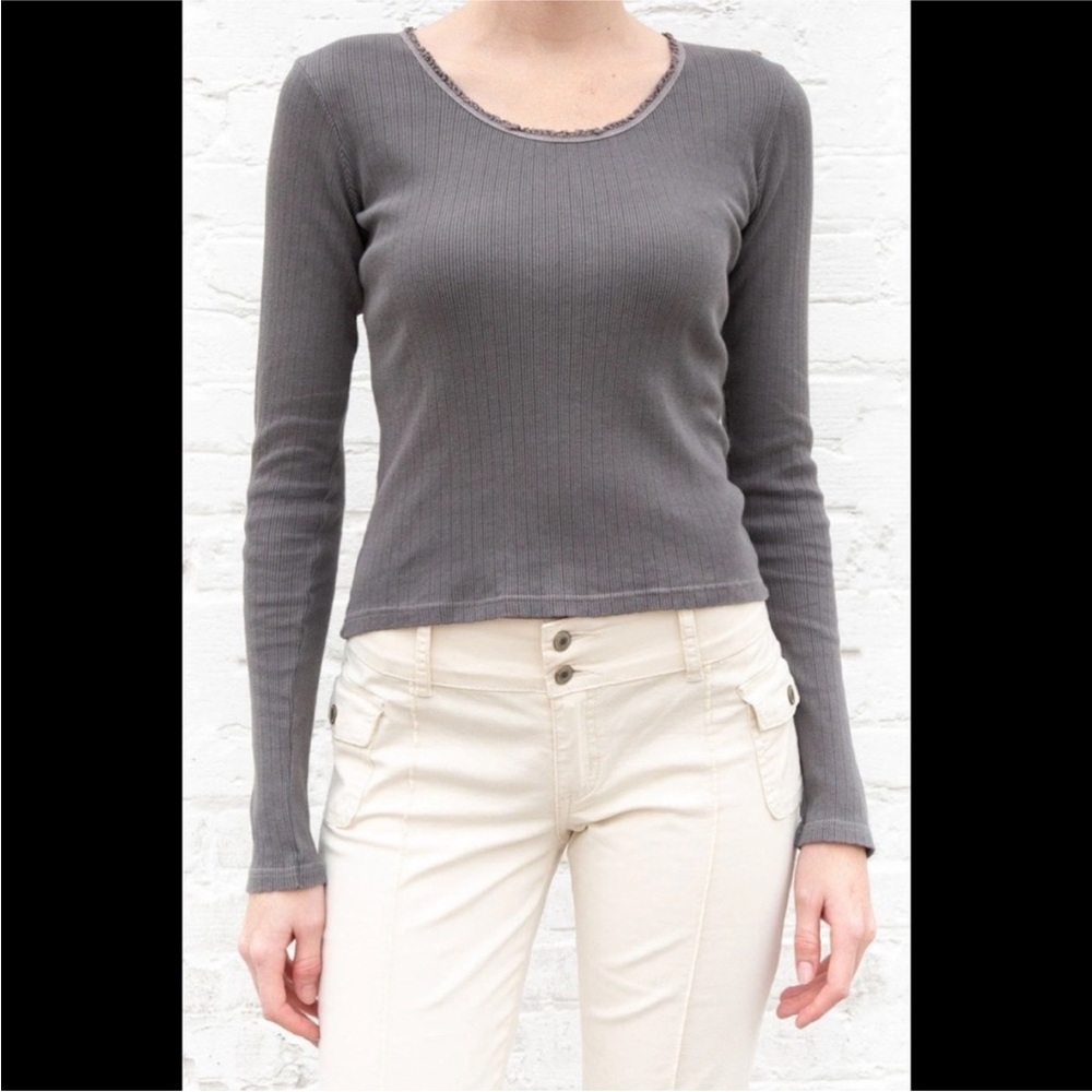 Brandy Melville McKenna Ribbed Lace long sleeve